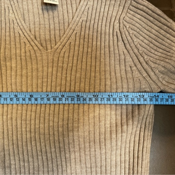 MERINO WOOL L.L. BEAN Women’s WOOLMARK Ribbed Long Sleeve V Neck Sweater Size XS - Picture 12 of 14